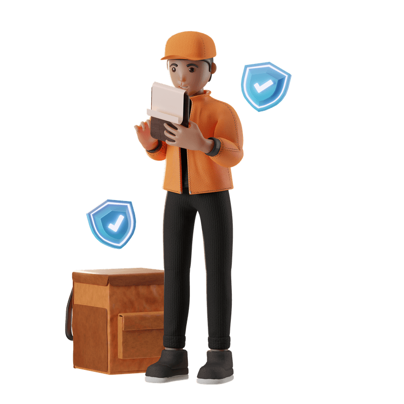 Delivery person with scooter